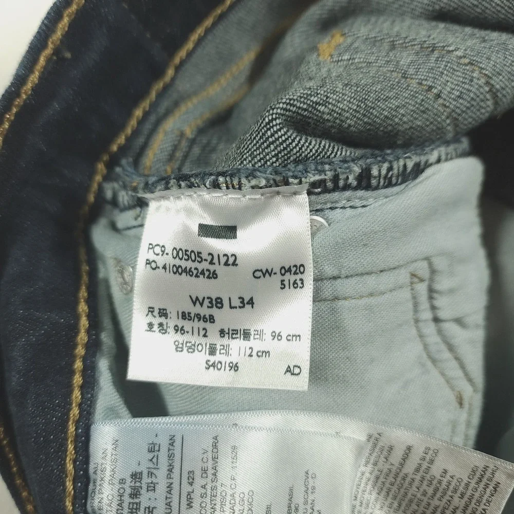 Levi's 505 Regular Fit Dark Wash Denim Jeans Mens W38 L34 NWT‎